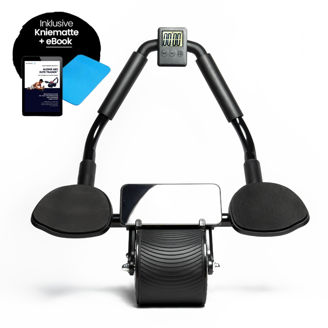 ALOMIE Abs Elite Trainer inkl. Kniematte Bauchmuskeltrainer Core Trainer Bauchroller Workout